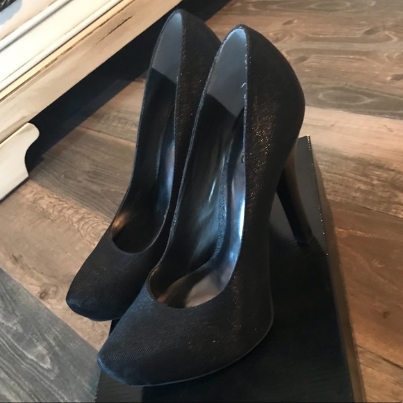 Carlos By Carlos Santana Platonic Black Denim High Heeled Platform Pumps